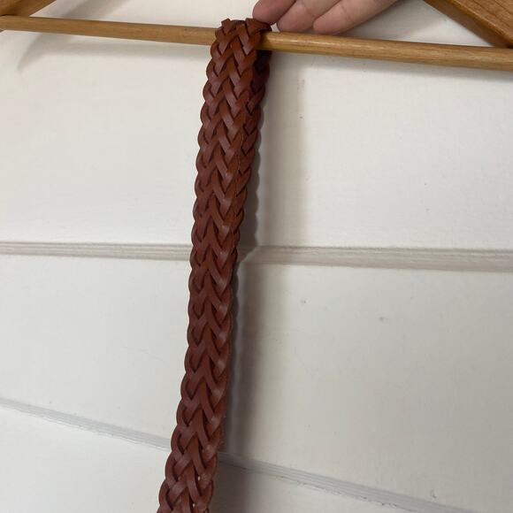 Vintage Brown Braided Belt with Silver Buckle - Picture 3 of 4